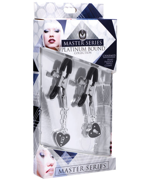 Master Series Charmed Heart Padlock Nipple Clamps