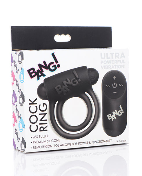 Bang! Vibrating Cock Ring & Bullet w/Remote